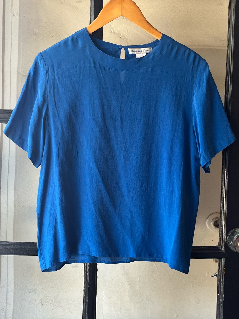 Lovely Vintage Anna & Frank Cobalt Blue Silk Blouse